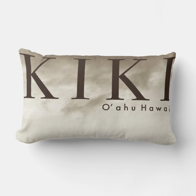 Vintage Waikiki Hawaiian Handflatan Lumbarkudde (Framsida)