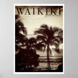 Vintage Waikiki Hawaiian Handflatan Poster