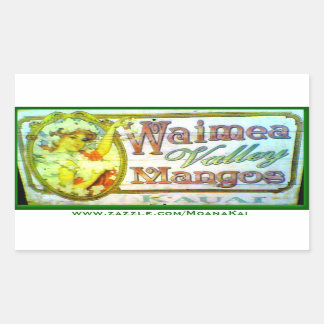 Vintage Waimea Valley Mango Kauai Sticker Rektangulärt Klistermärke
