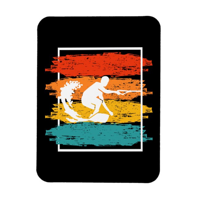 Vintage Wakeboarding Wakesurfing Wakesurfer Magnet (Vertikal)
