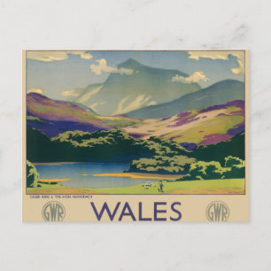 Vintage Wales Resor Postkort Vykort