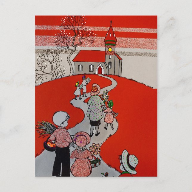 Vintage Walk till Church Vykort (Framsida)