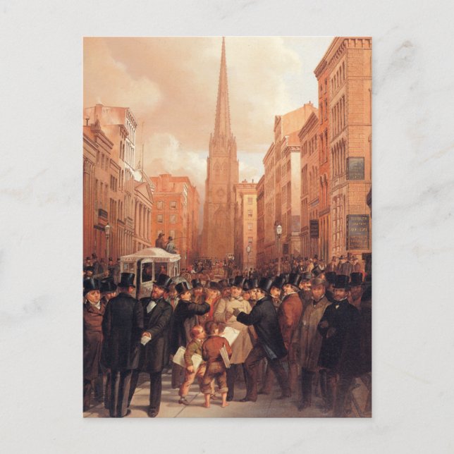 Vintage Wall street, halv två Vykort (Framsida)