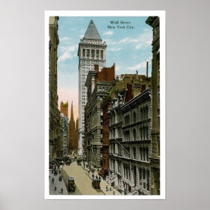Vintage Wall street, New York City Poster