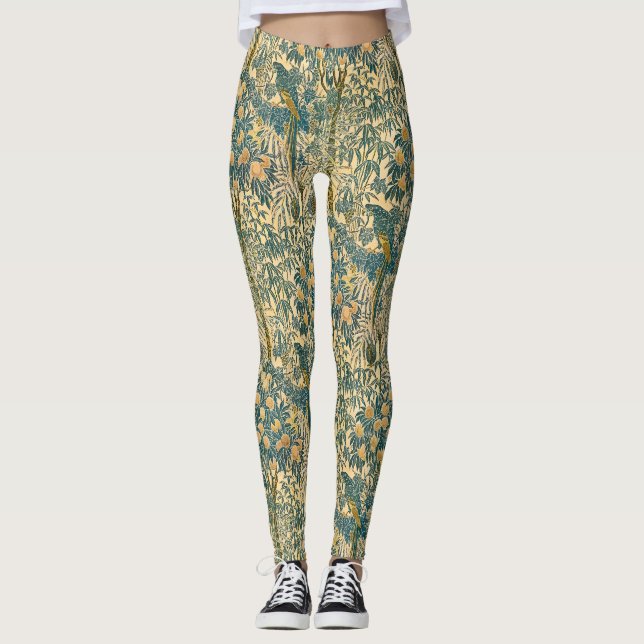 Vintage Walter Crane Ara- och citrusfrukt konst Leggings (Framsida)