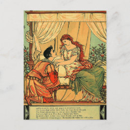 Vintage Walter Crane Sleeping Beauty Fairy Tale Vykort