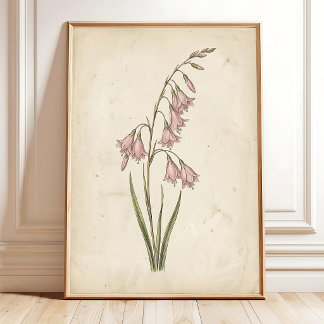 Vintage Wandflower Farmhouse Väggkonsttryck Poster