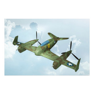Vintage Warbird-flyg Militär luftfarts konst Fototryck