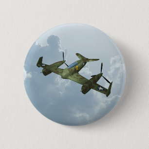 Vintage Warbird-flyg Militär luftfarts konst Knapp