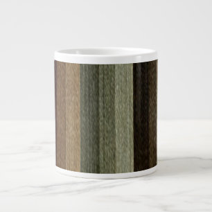 Vintage Warm Autumn Stripe Mönster, Earth Tones Jumbo Mugg