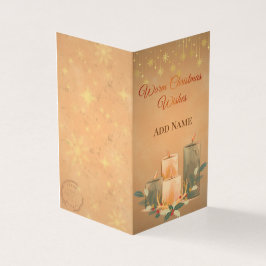 Vintage Warm Christmas Candle Greeting Card Kort