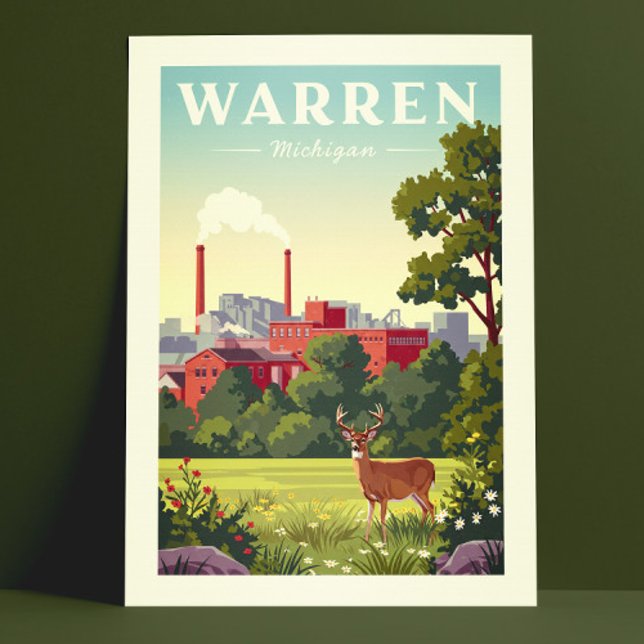 Vintage Warren Michigan Vykort (Skapare uppladdad)