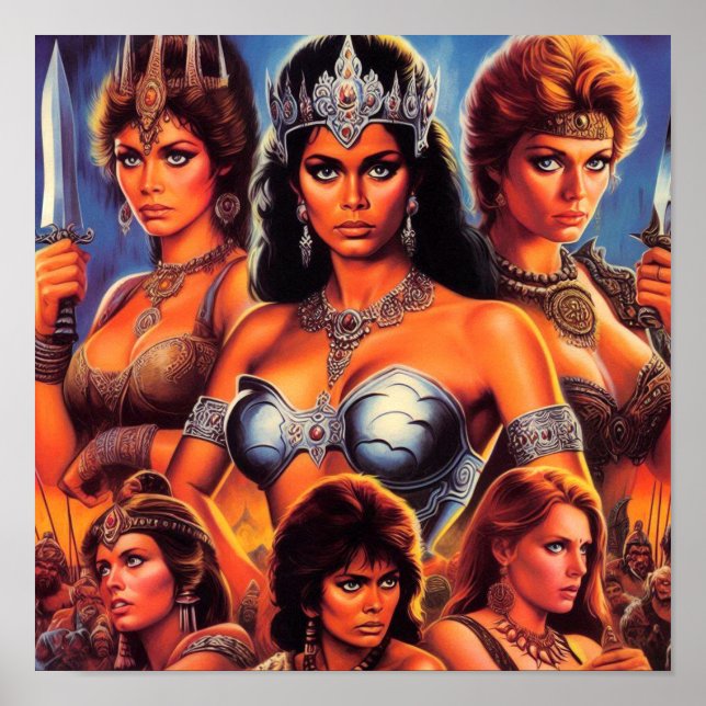 Vintage Warrior Queens Poster (Framsidan)