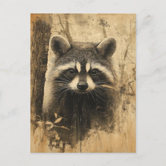 Vintage Waschbären Portrait Vykort