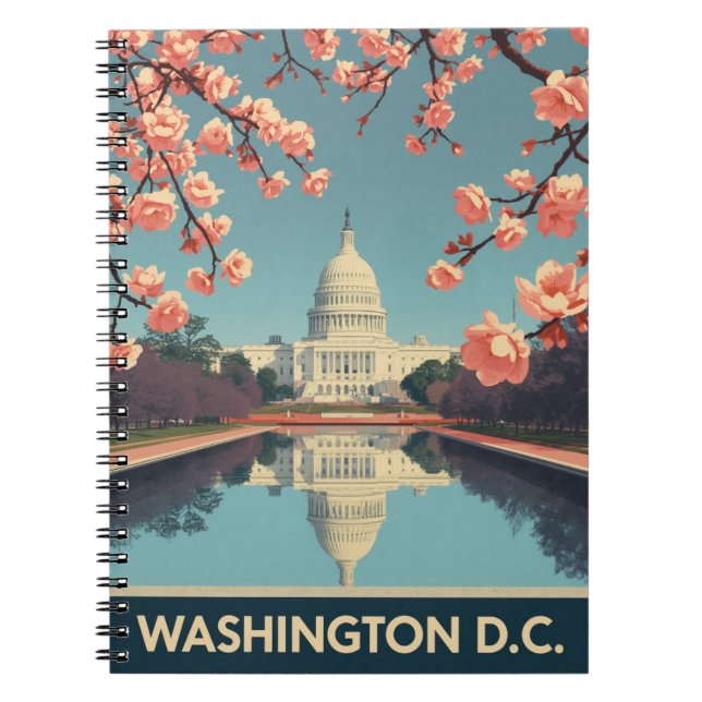 Vintage Washington D.C. Anteckningsbok (Framsidan)