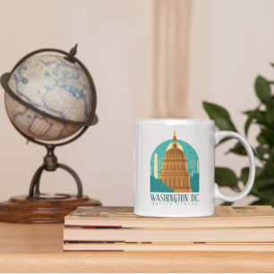 Vintage Washington D.C. United Stater Huvudstad Kaffemugg