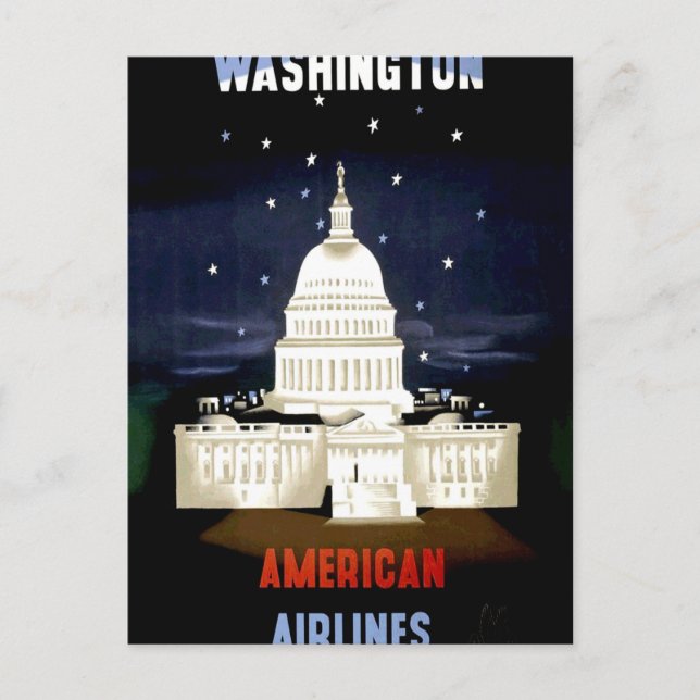 Vintage Washington DC-resor Vykort (Framsida)