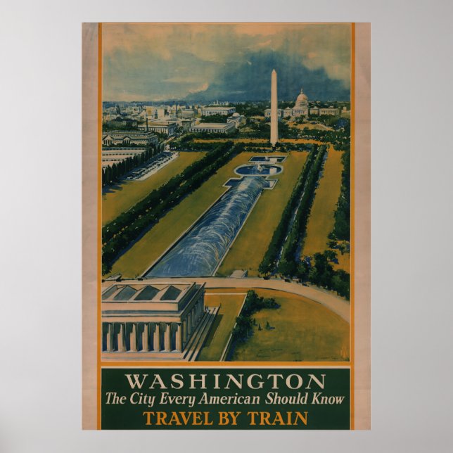 Vintage Washington DC Travel Poster (Framsidan)