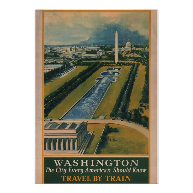 Vintage Washington DC Travel Poster (Framsidan)