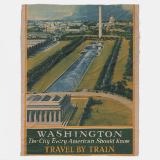 Vintage Washington DC Travel Poster Fleecefilt