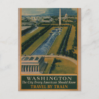 Vintage Washington DC Travel Poster Vykort