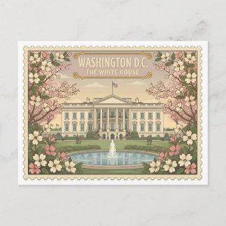 Vintage Washington DC Vita huset Resa Vykort