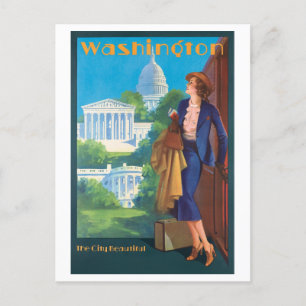 Vintage Washington DC-vykort för reseaffischer Vykort