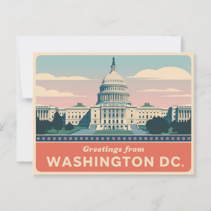 Vintage Washington DC-vykort Hälsning från Vykort