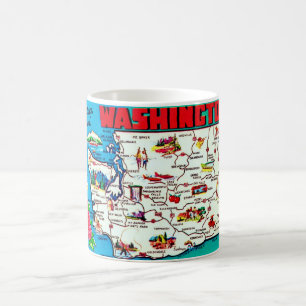Vintage Washington Karta Mugg