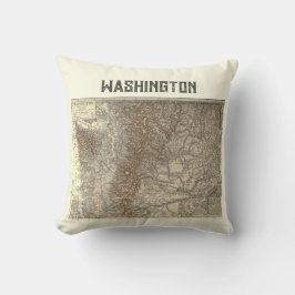 Vintage Washington Karta Pillow Kudde