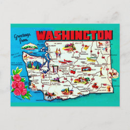 Vintage Washington-karta Vykort