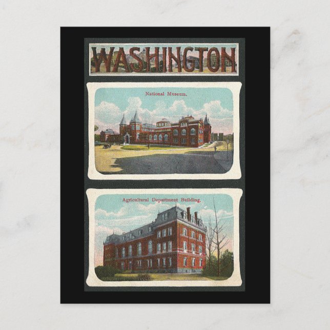 Vintage Washington Landmarks Vykort (Framsida)