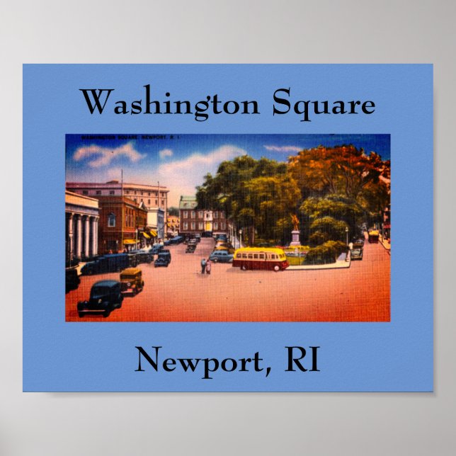 Vintage Washington Square, Newport, Rhode island Poster (Framsidan)