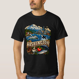 Vintage Washington Tattoo Stil Seattle Kust Il T Shirt