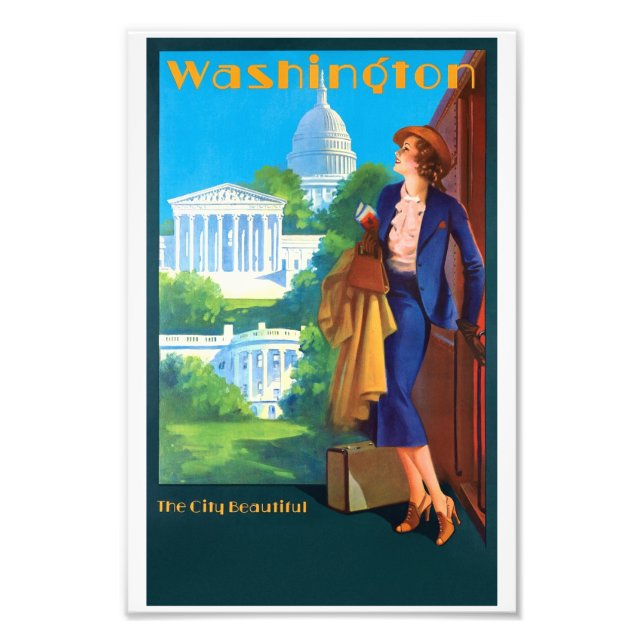 Vintage Washington Travel Poster (Framsidan)