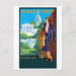 Vintage Washington Travel Poster Vykort