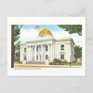 Vintage Washoe County Court House i Reno, Nevada Vykort