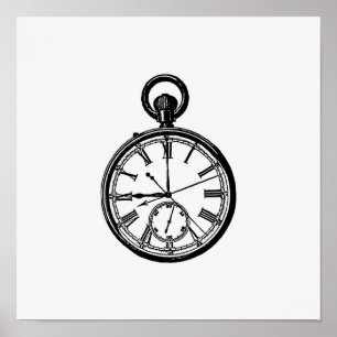 Vintage Watch-illustration Poster