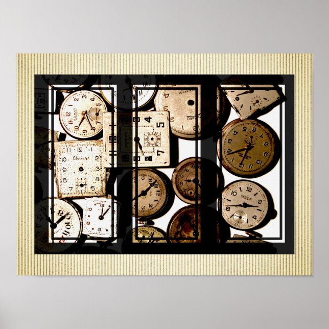 Vintage Watches Triptych Poster (Framsidan)