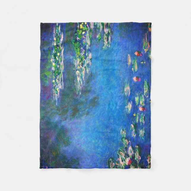 Vintage Water Lilies by Claude Monet Fleecefilt (Framsidan)