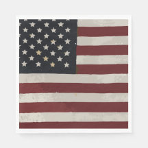 Vintage Watercolor American Flagga 4 juli