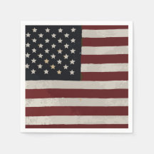 Vintage Watercolor American Flagga 4 juli