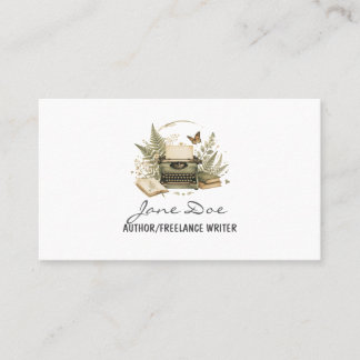 Vintage Watercolor Author Business Card Visitkort