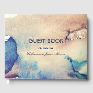 Vintage Watercolor Beach Wedding Gästböcker