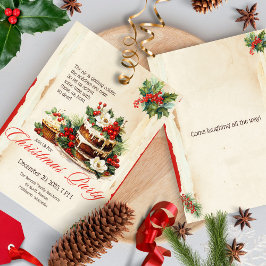 Vintage Watercolor Festive God jul Party Inbjudningar
