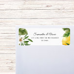 Vintage Watercolor Gult Lemons & Löv Ram Returadress Etikett<br><div class="desc">Vintage Watercolor Gult Lemons & Löv Ram</div>