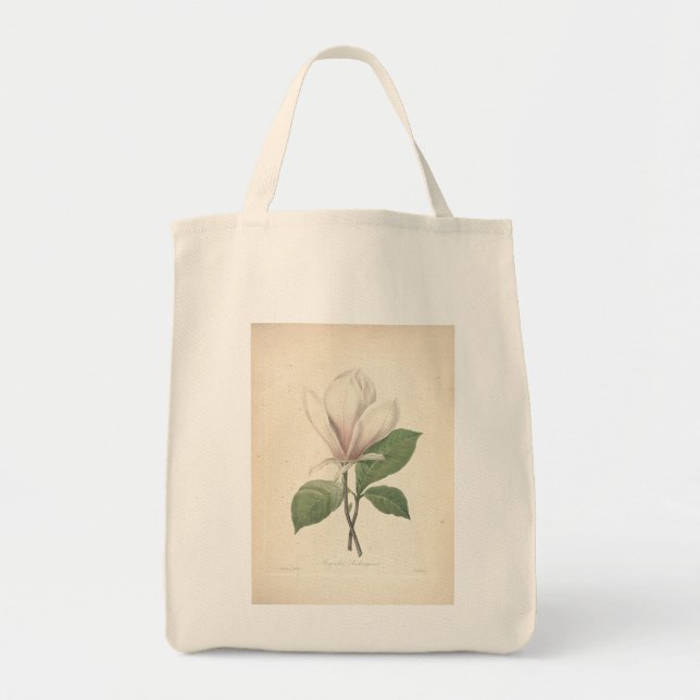 Vintage Watercolor Magnolia Matkasse Tygkasse (Framsidan)