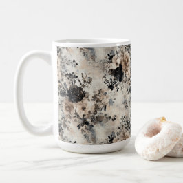 Vintage Watercolor Ro i Beige, Black, Cream Kaffemugg