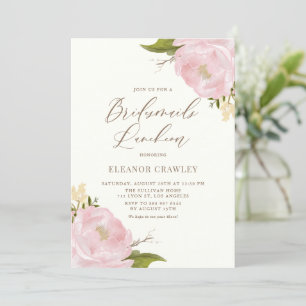 Vintage Watercolor Rosa Peony Bridesmaids Luncheon Inbjudningar