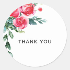 Vintage Watercolor Rustik Valmöd Rot Florala Blad Runt Klistermärke